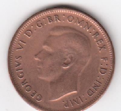 Beschrijving: 1/2 Penny  GEORGIUS VI